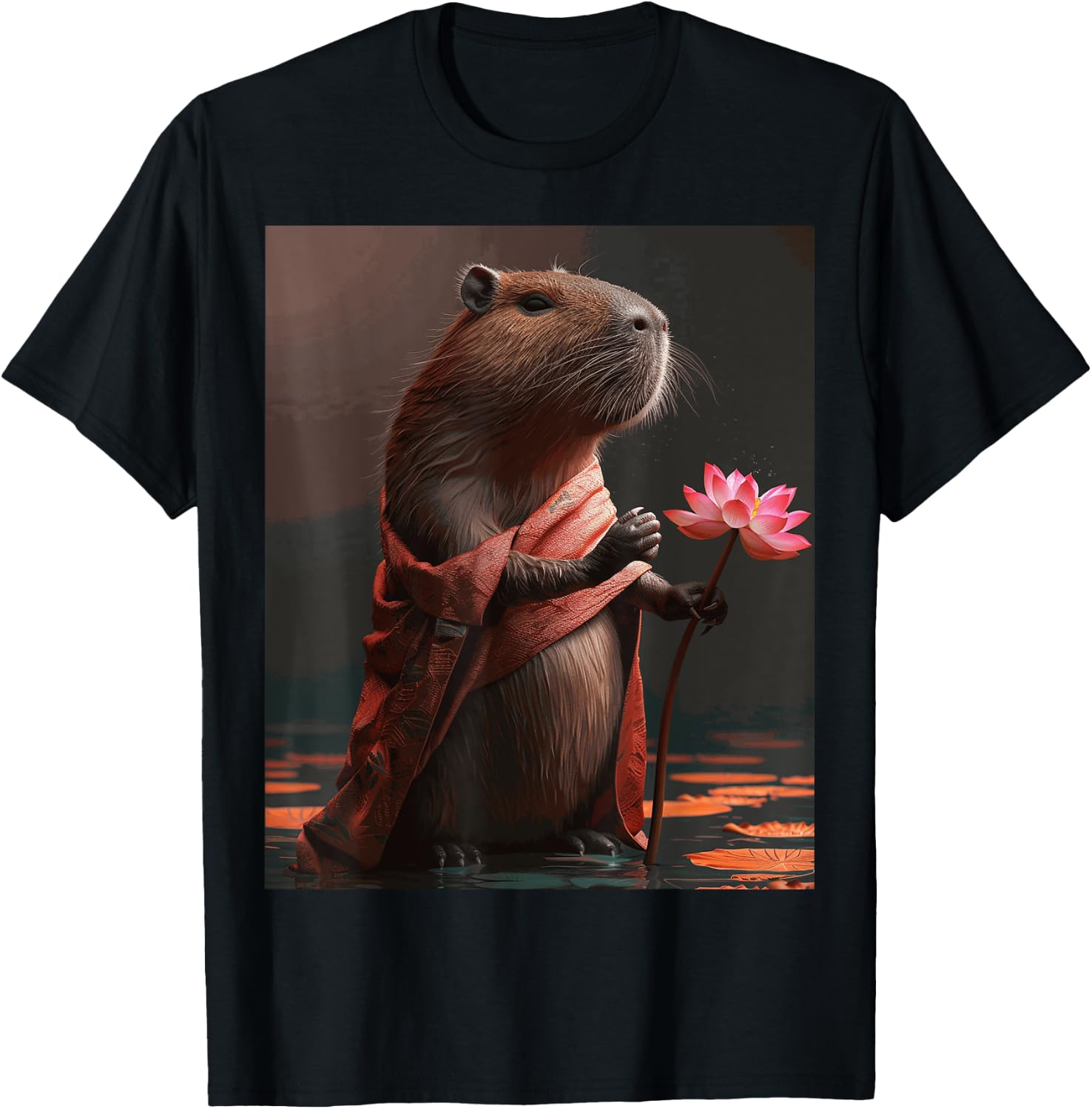Funny Graphic Capybara T-Shirt - T-Shirt | Black