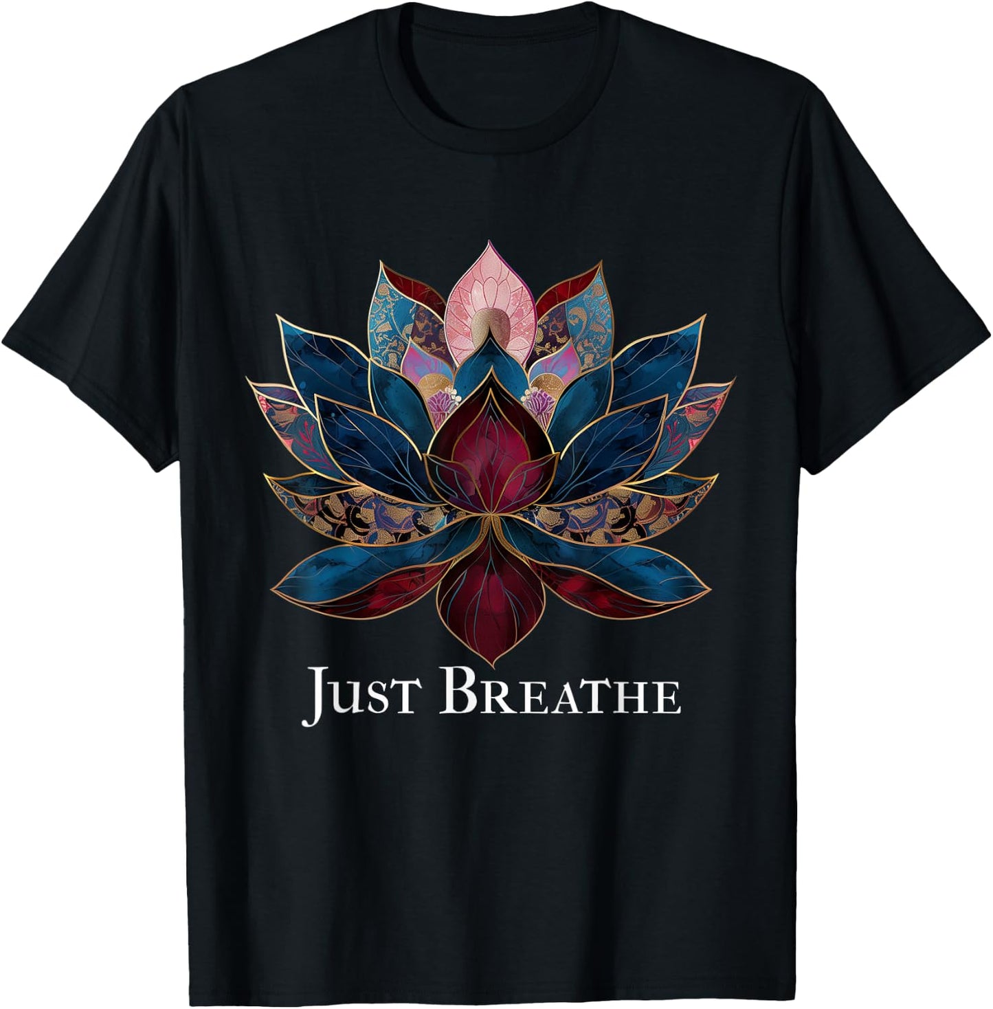 Yoga Lotus Flower Zen Buddhism Buddhist Buddha Meditation T-Shirt - T-Shirt | Black