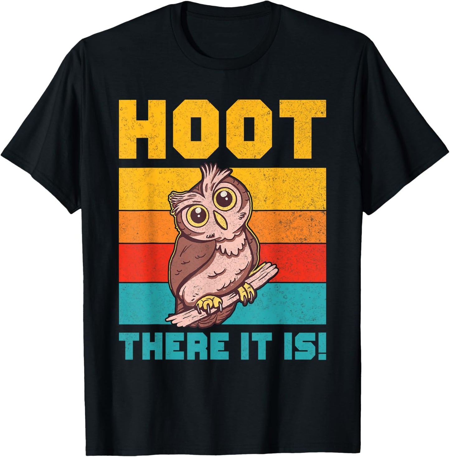Hoot There It Is Owl T-Shirt - T-Shirt | Black