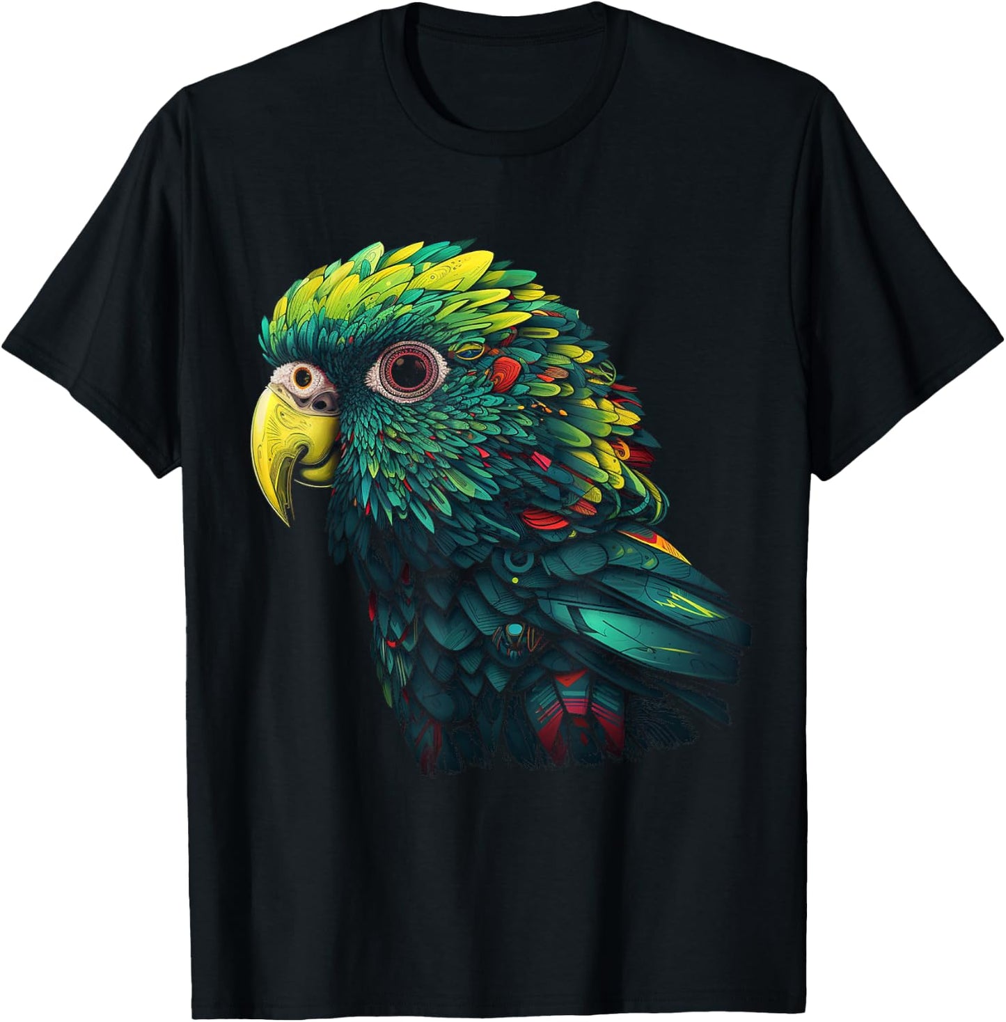Parrot Art - Animal Bird Parrot T-Shirt - T-Shirt | Black