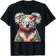 Floral Aesthetic Koala Bear Lover Stuff Australian Koala T-Shirt - T-Shirt | Black