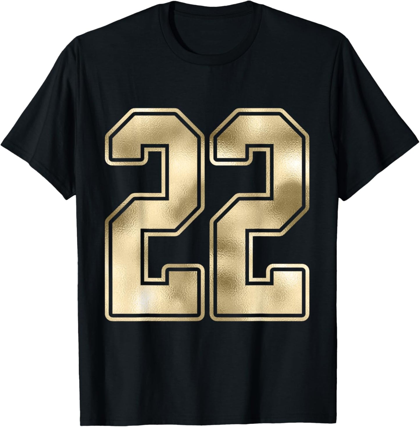 #22 Outline Number 22 Sports Fan Jersey Style Costume T-Shirt - T-Shirt | Black