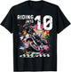 Motocross Birthday 10th Year Old Riding Into 10 MX Dirt Bike T-Shirt - T-Shirt | Black