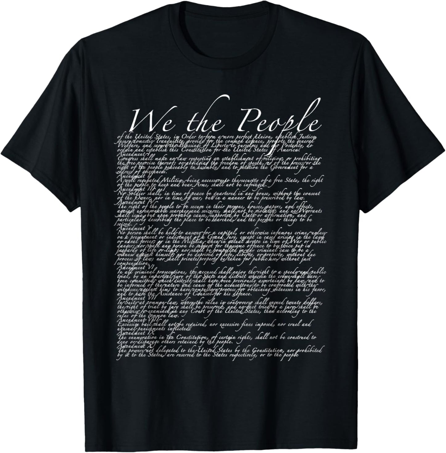United States Bill of Rights US Constitution T-Shirt - T-Shirt | Black