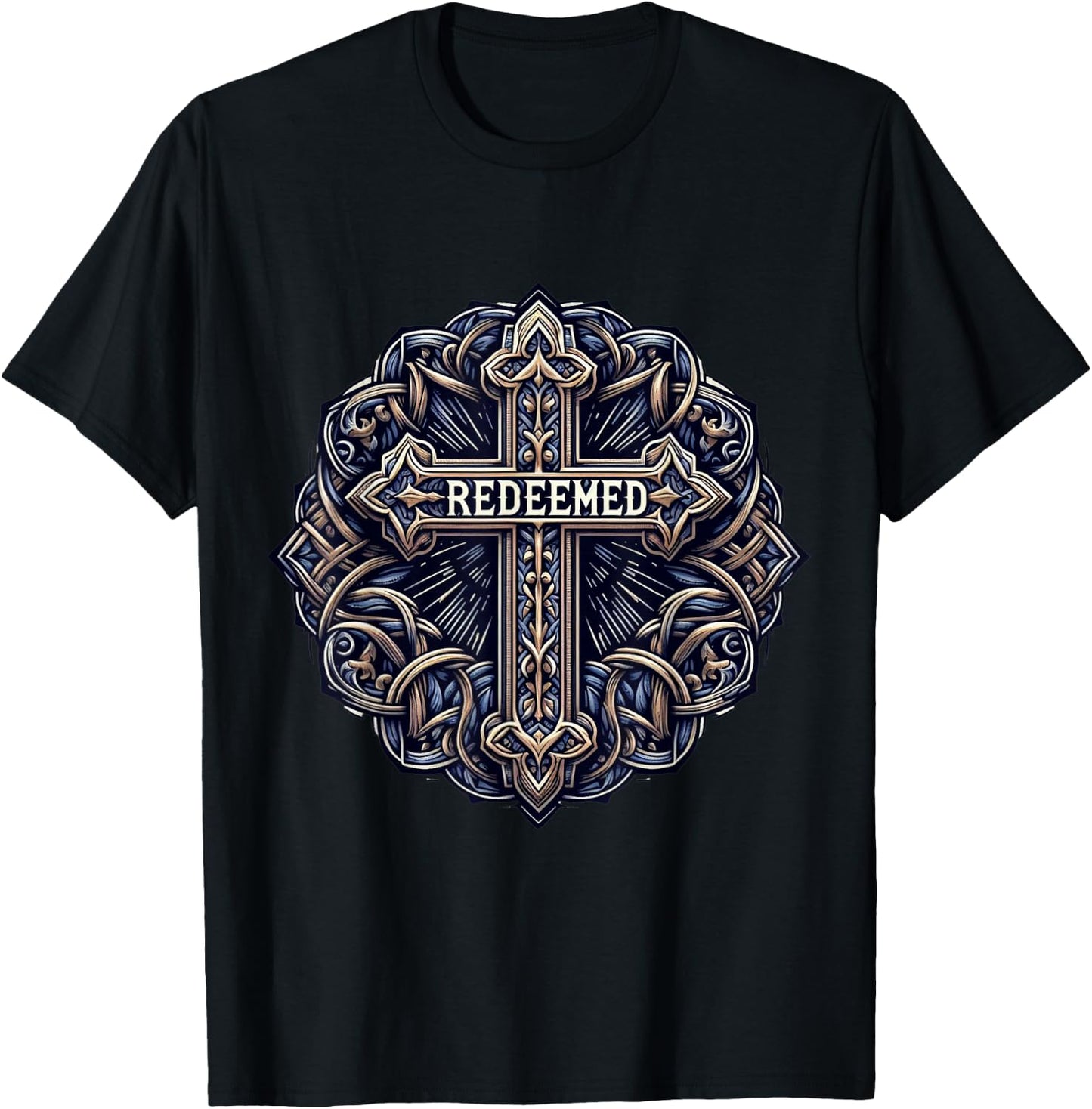 Redeemed Cross Christian Jesus T-Shirt - T-Shirt | Black