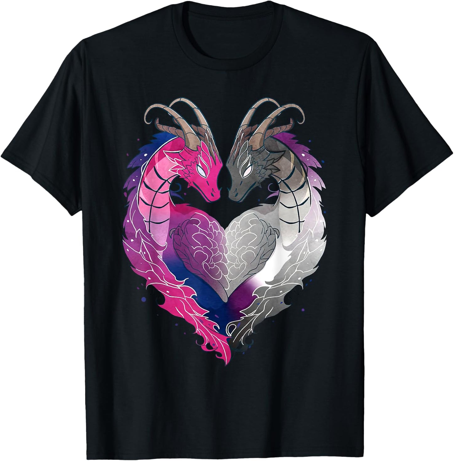 Asexual Bisexual Pride Gay Pride Month Bisexual Dragon LGBT T-Shirt - T-Shirt | Black