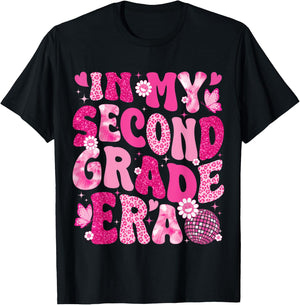 In My Second Grade Era Teachers Women Back To School Girls T-Shirt - T-Shirt | Black
