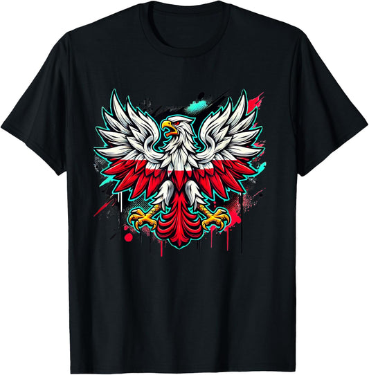 Polish Eagle Graffiti Art, Polish Falcon Street Art, Polska T-Shirt - T-Shirt | Black