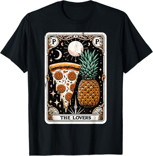 Pineapple Pizza Tarot Card Hawaii Pizza Lover Funny Pizza T-Shirt - T-Shirt | Black