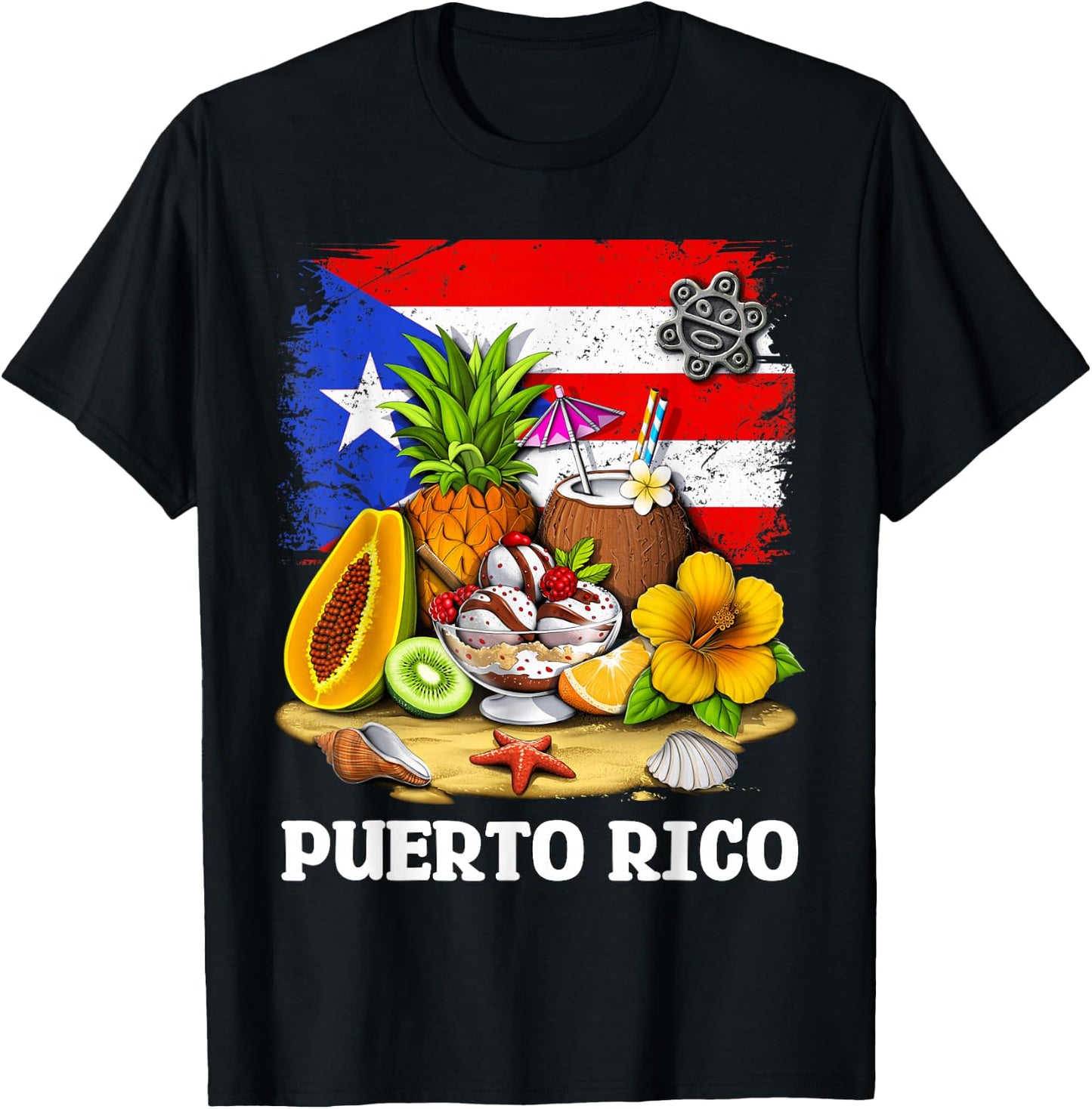 Puerto Rico Flag Boricua Proud Puerto Rican Heritage T-Shirt - T-Shirt | Black