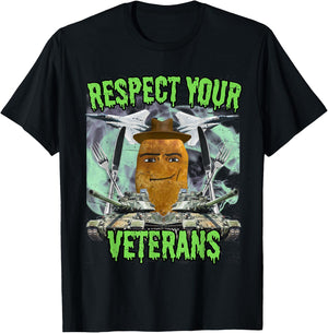 Chicken Nugget Man Face Cowboy Meme T-Shirt - T-Shirt | Black