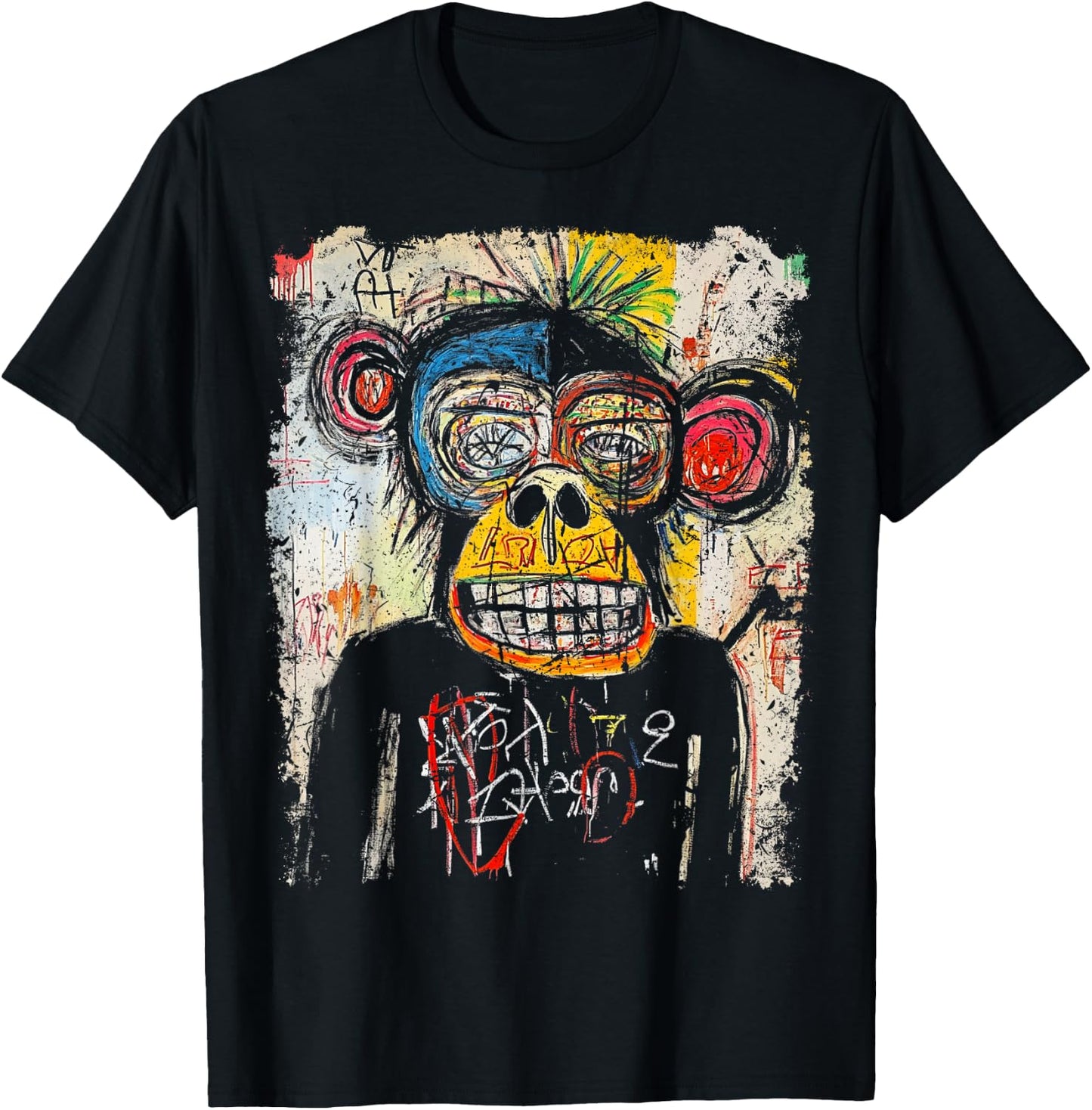 Pop Art Style Monkey 90s Men's Graffiti T-Shirt - T-Shirt | Black