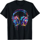 Headphones Music DJ Splash Dance Club Music Headphones House T-Shirt - T-Shirt | Black