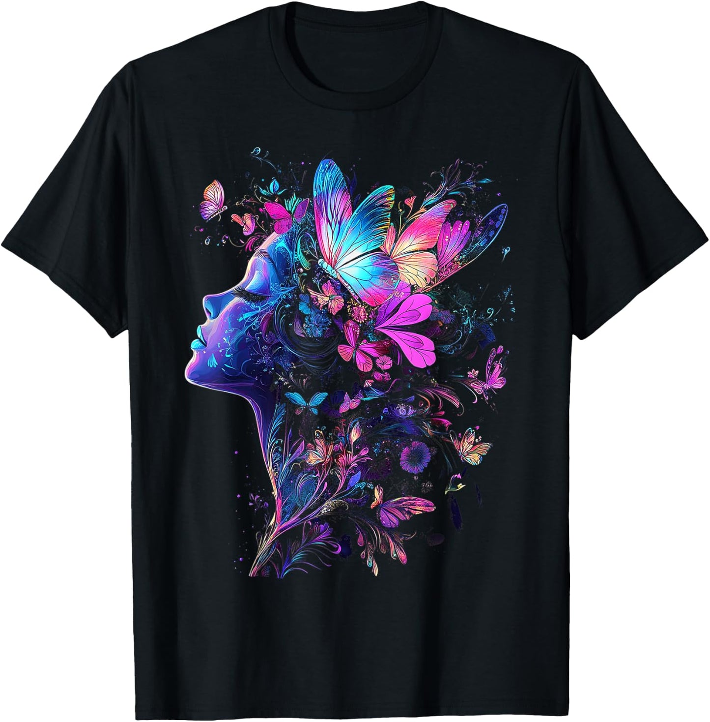 Fairy Mythical Motif Fantasy Artwork Fairy T-Shirt - T-Shirt | Black