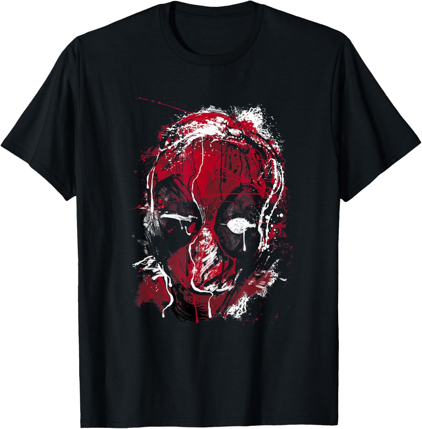 Marvel Deadpool Take A Punch Graphic Drip Art Big Face T-Shirt - T-Shirt | Black