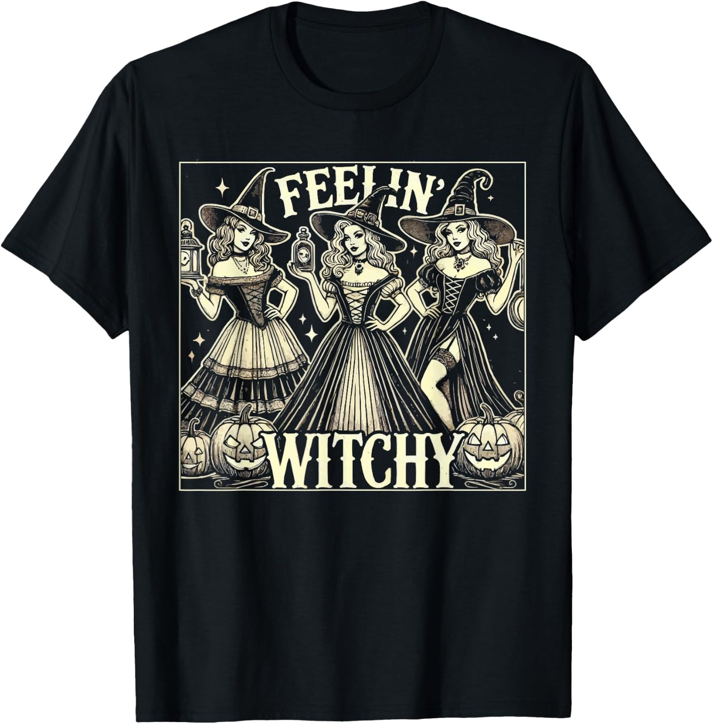Halloween Witch Lover Spooky Witchy Broom Trick Or Treat T-Shirt - T-Shirt | Black