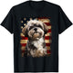 Lhasa Apso American Flag T-Shirt - T-Shirt | Black