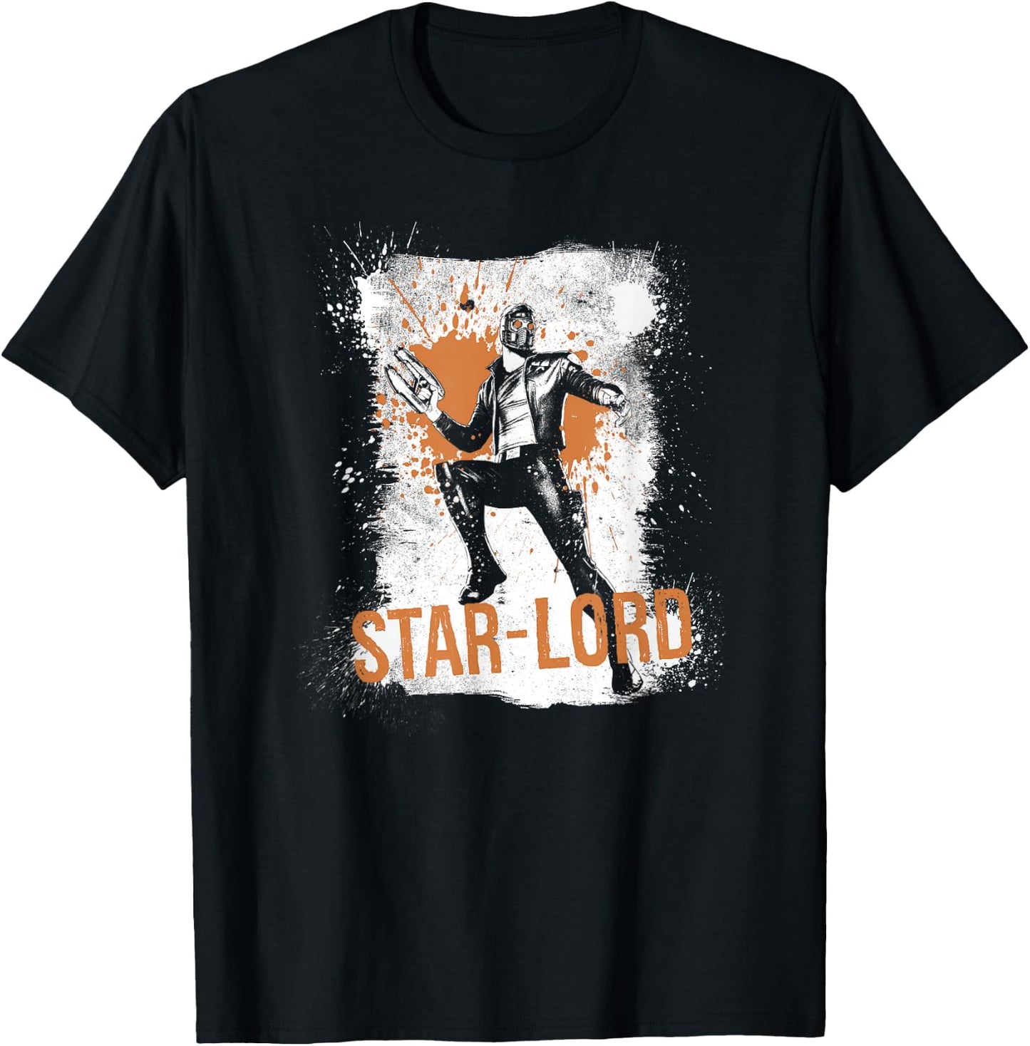 Marvel Guardians of The Galaxy Star-Lord Splatter Logo T-Shirt - T-Shirt | Black
