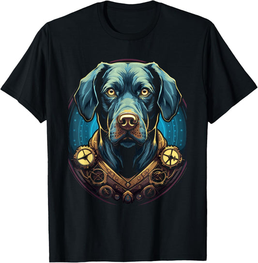 Steampunk Labrador Dog T-Shirt - T-Shirt | Black