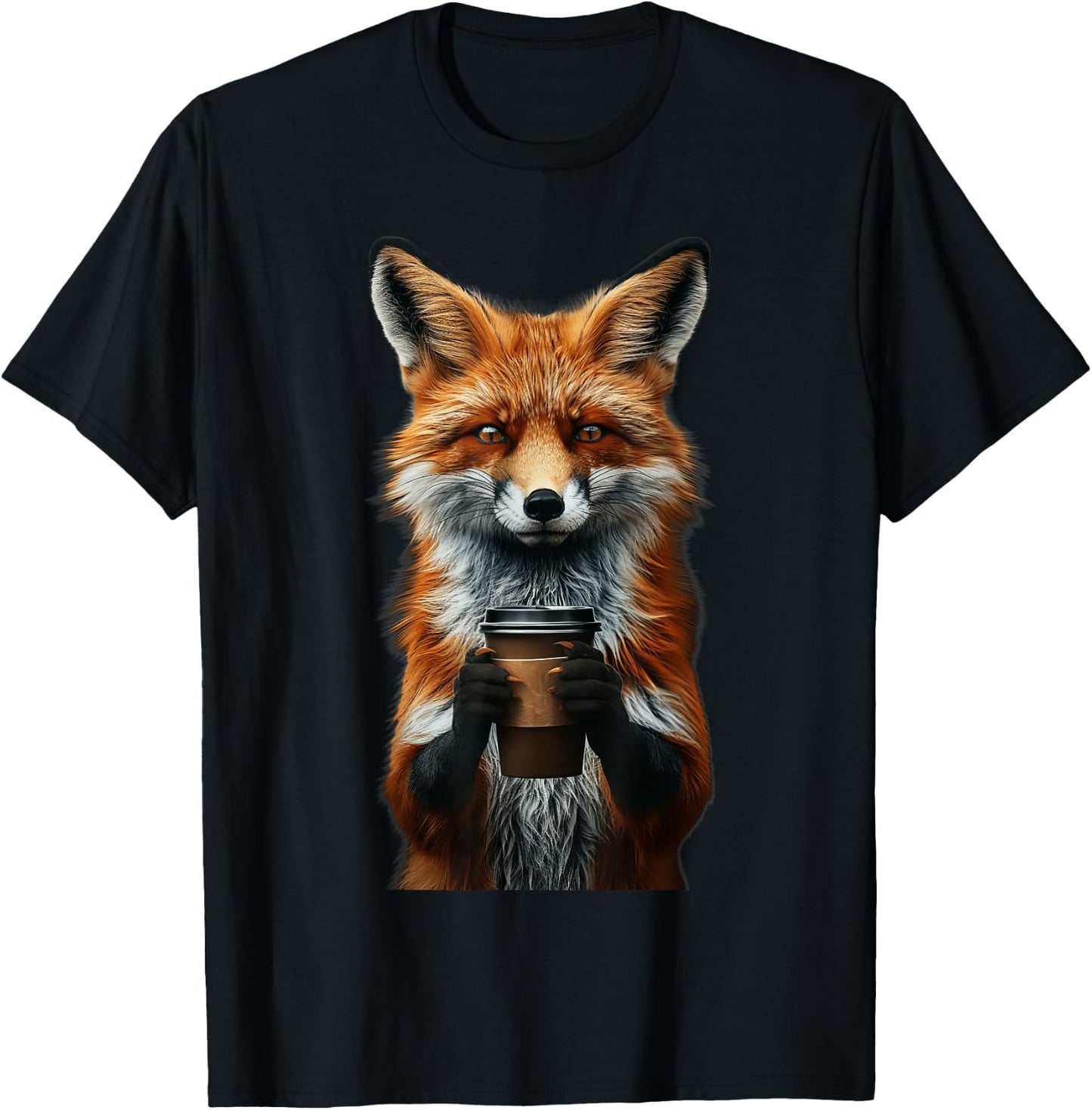 Fox Coffee T-Shirt - T-Shirt | Black