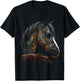 Horse Artwork - Horse Motif Book Riding Animals Horse T-Shirt - T-Shirt | Black