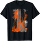 Orange And Black Brushstroke Art Graphic T-Shirt - T-Shirt | Black