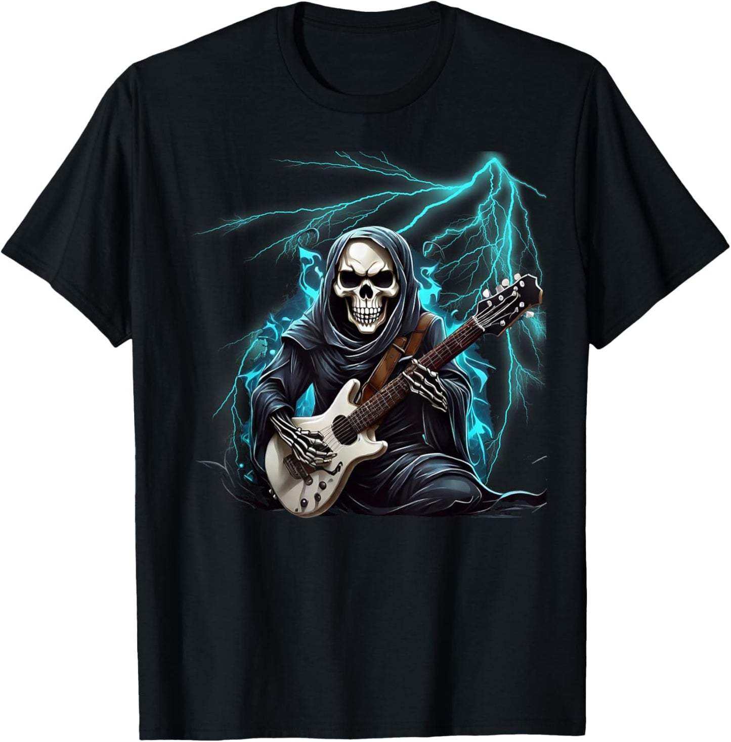 Ghost Guitar Cool Guitar Player Skeleton Hands Guitar T-Shirt - T-Shirt | Black