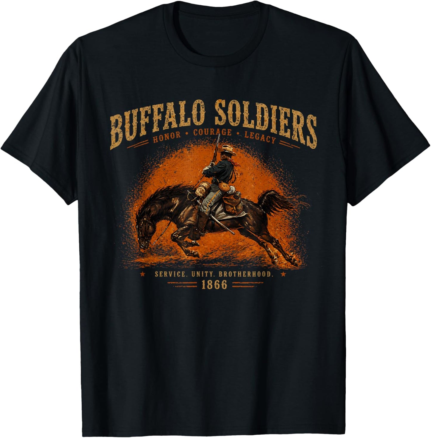 Buffalo Soldiers, African American Black History Military US T-Shirt - T-Shirt | Black