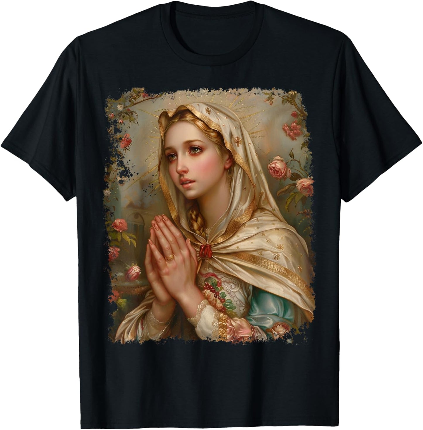 Mother of Jesus Christ Saint Mary Christian T-Shirt - T-Shirt | Black