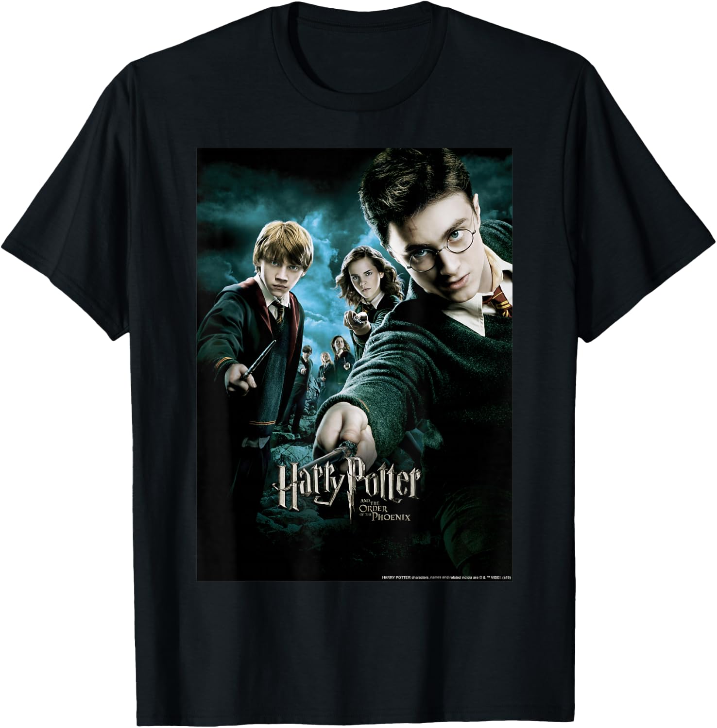Harry Potter Order Of The Phoenix Wands Drawn Poster T-Shirt - T-Shirt | Black