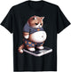 Funny Fat Cat Cute Chubby Kitten , Small, Black T-Shirt - T-Shirt | Black