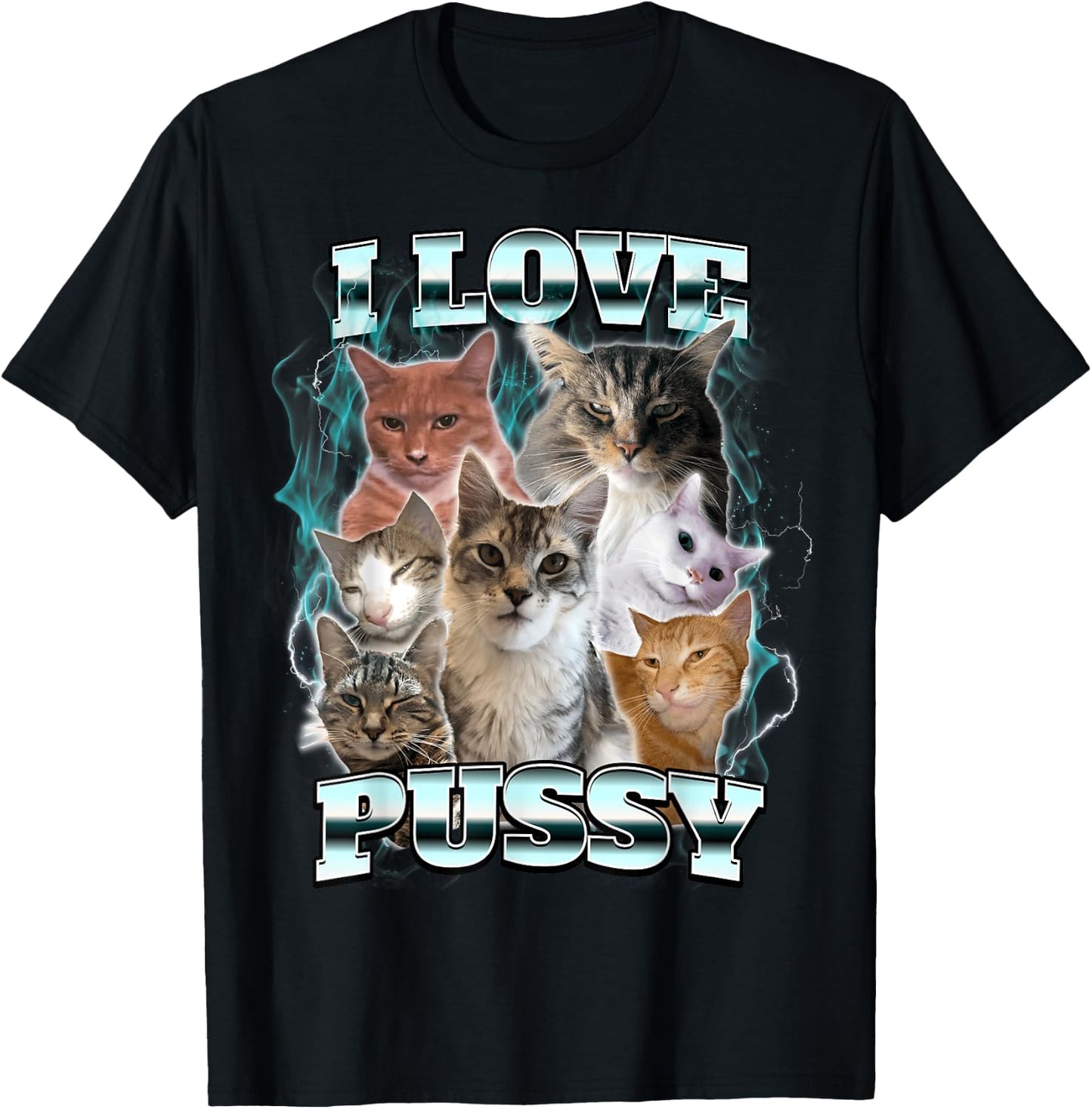 I Love Pussy Cat T-Shirt - T-Shirt | Black