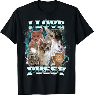 I Love Pussy Cat T-Shirt - T-Shirt | Black