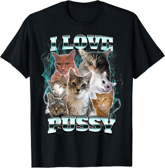 I Love Pussy Cat T-Shirt - T-Shirt | Black