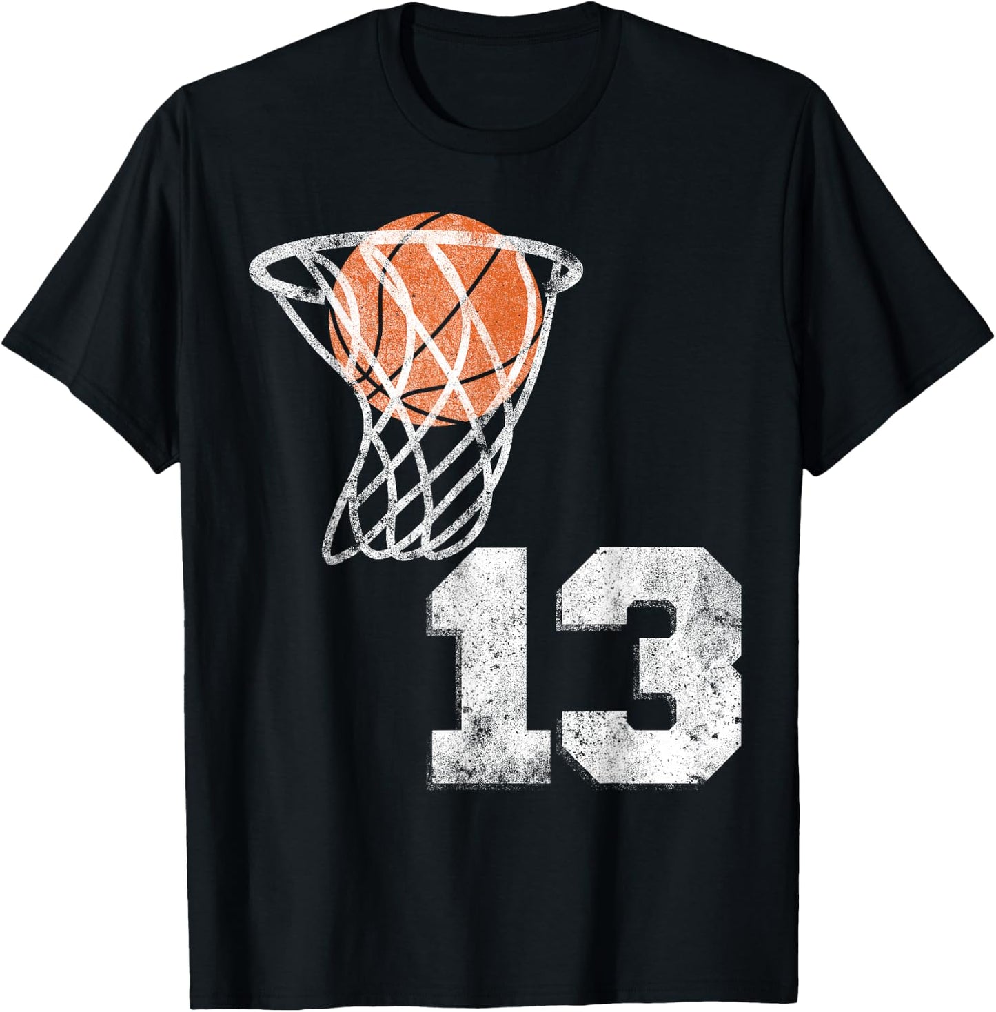 Vintage Basketball Jersey Number 13 Player Number T-Shirt - T-Shirt | Black