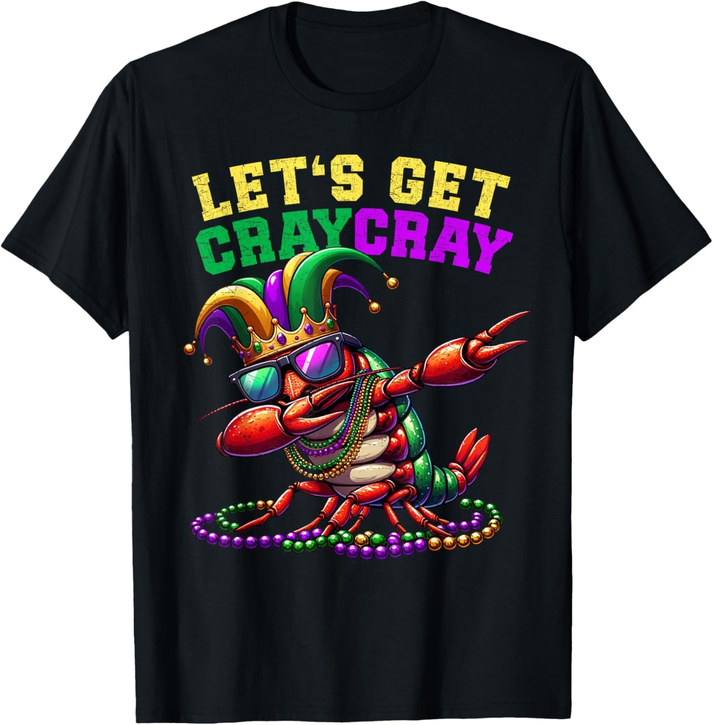 Dabbing Crawfish Costume Kids Toddler Boys Men Mardi Gras T-Shirt - T-Shirt | Black