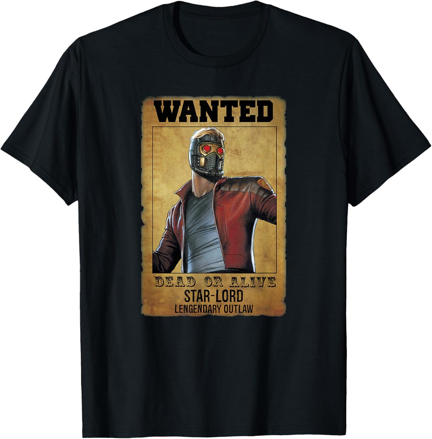 Marvel Guardians of The Galaxy Star-Lord Vintage Wanted T-Shirt - T-Shirt | Black