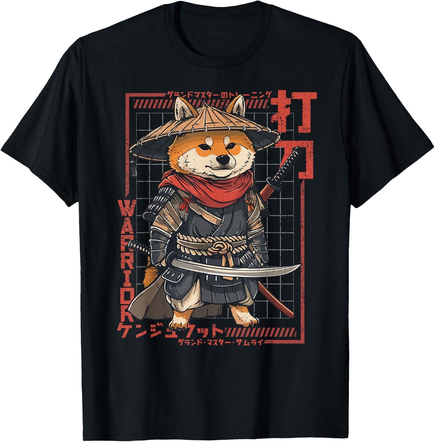 The Samurai Shiba Inu T-Shirt - T-Shirt | Black