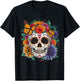 Sugar Skull Butterfly Day of Dead Halloween Dia De Muertos T-Shirt - T-Shirt | Black
