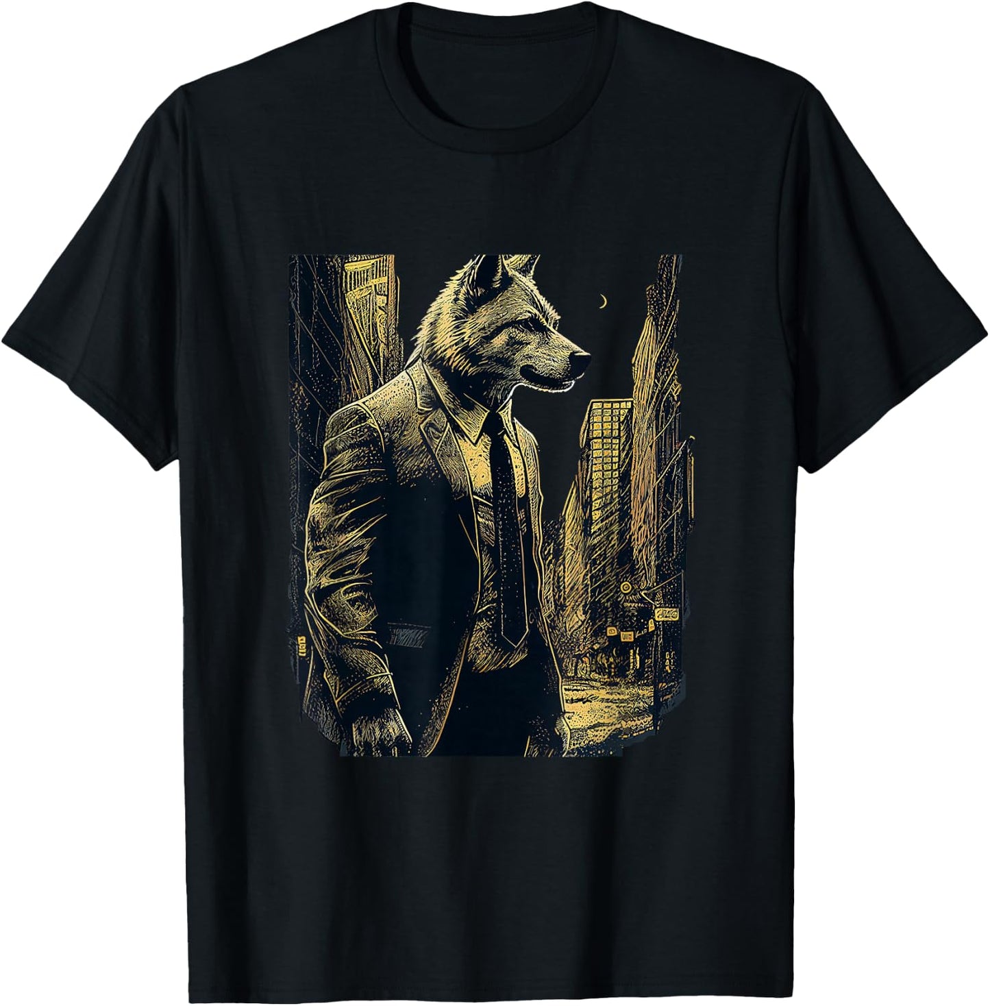 Wallstreet Wolf T-Shirt - T-Shirt | Black