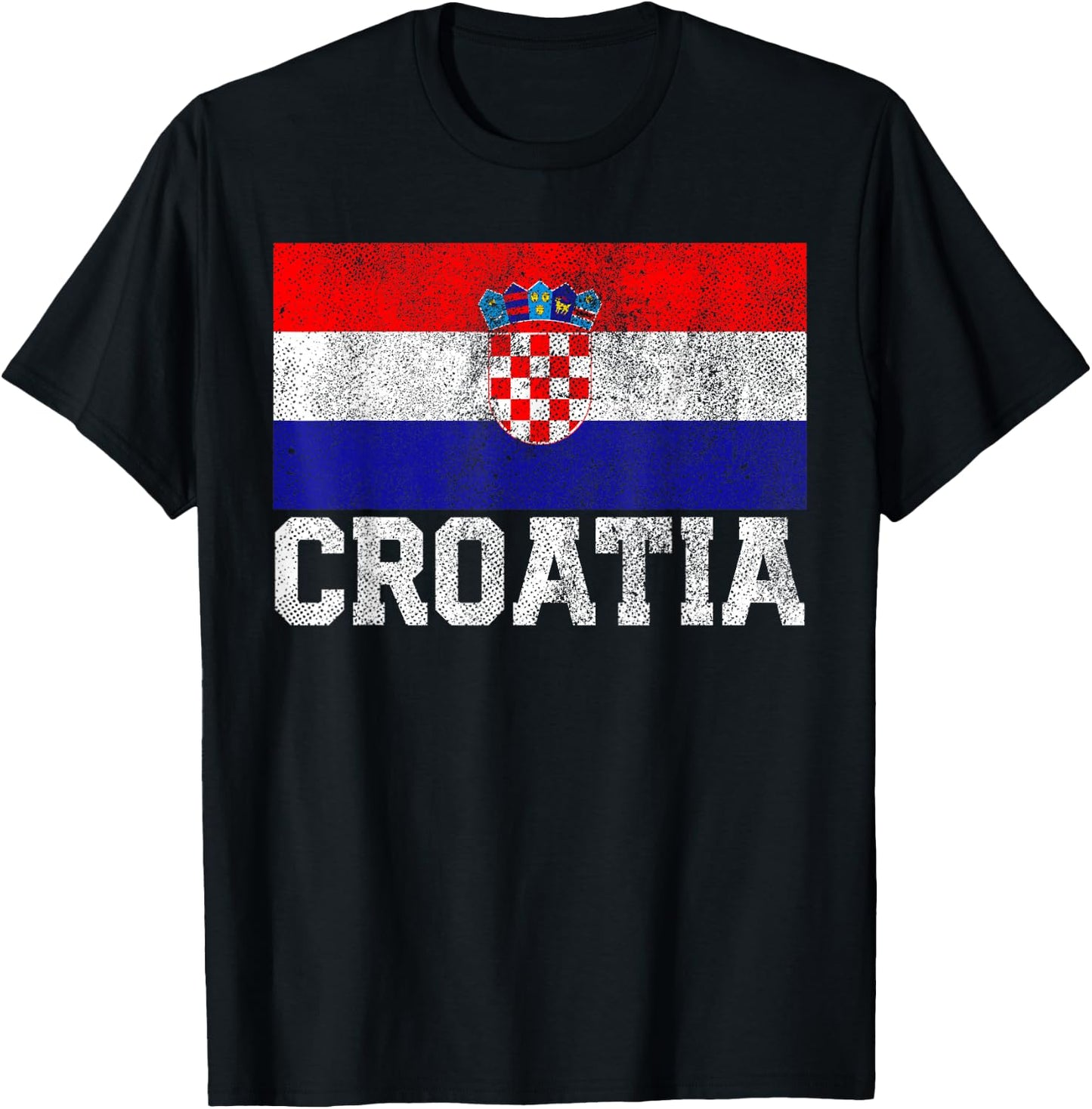 Croatian Croatia Flag National Pride Family Roots Country T-Shirt - T-Shirt | Black