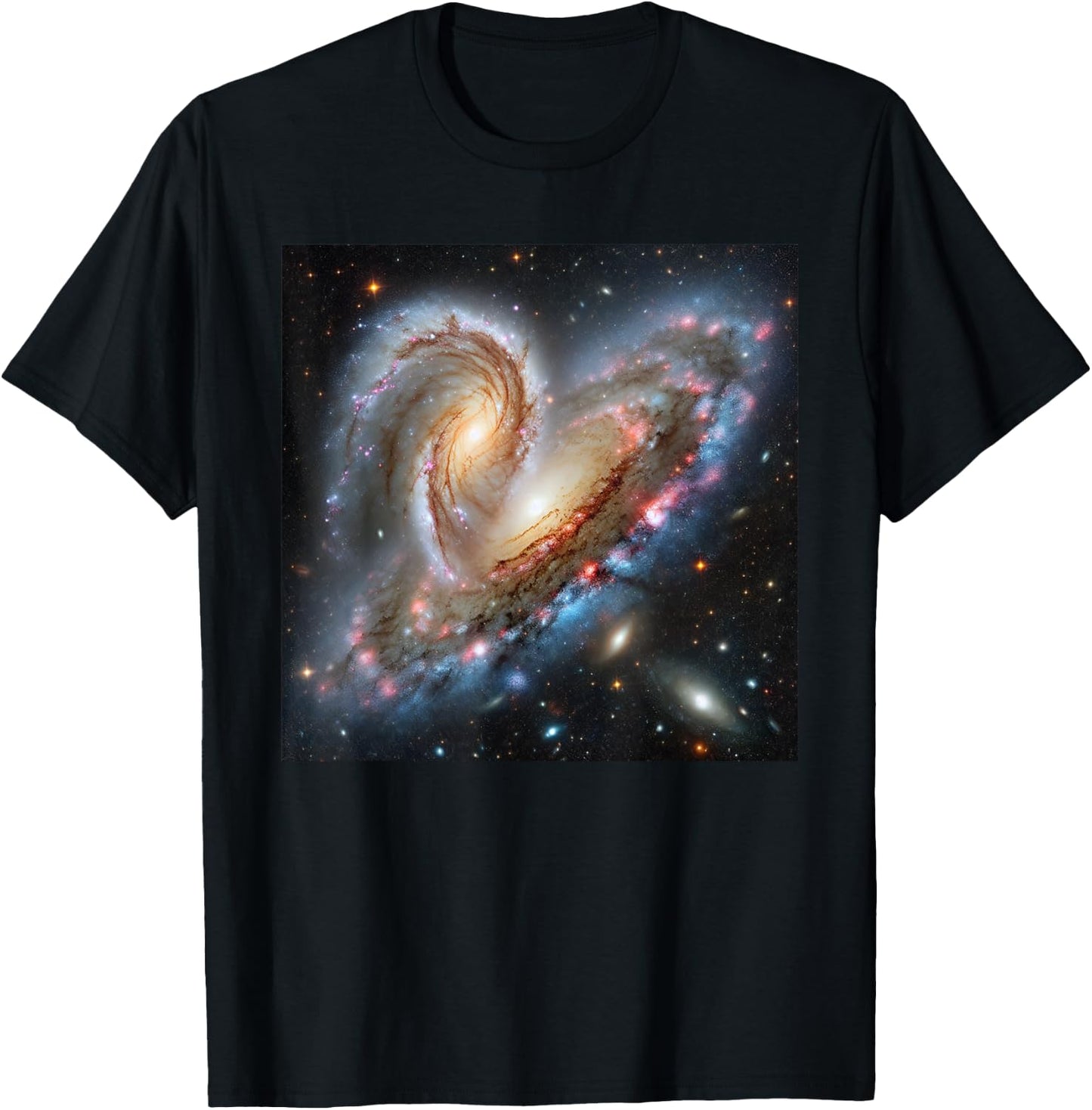 Milky Way and Andromeda Galactic Star Crash T-Shirt - T-Shirt | Black