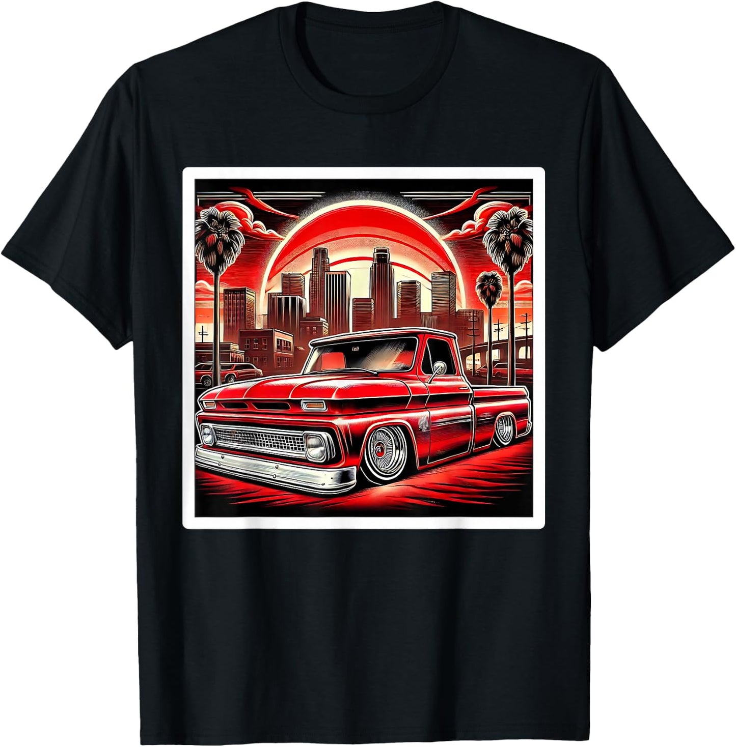 Urban Cultura Chicano Latino Mexican Pride Lowrider Truck T-Shirt - T-Shirt | Black