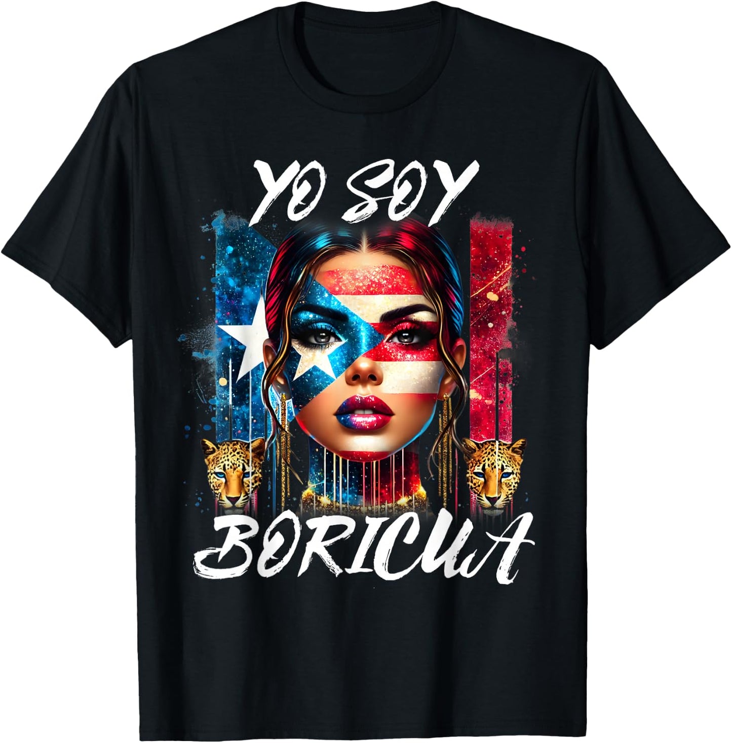 Puerto Rican Women Yo Soy Boricua Puerto Rico Flag Hispanic T-Shirt - T-Shirt | Black