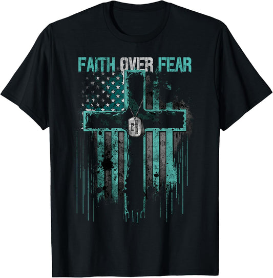 PTSD: Faith Over Fear T-Shirt - T-Shirt | Black