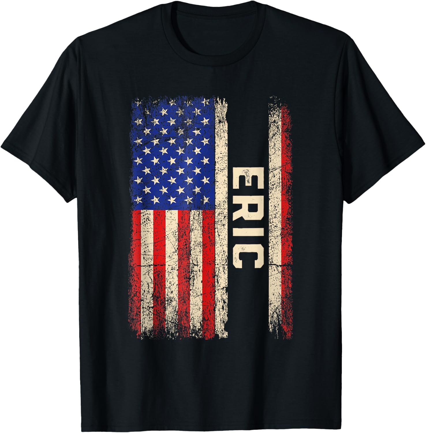 Eric First Name Shirt Eric Name American Flag T-Shirt - T-Shirt | Black