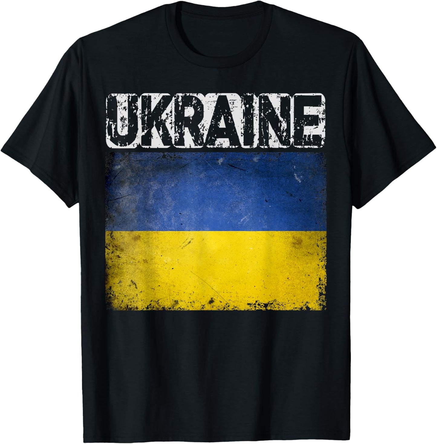 Vintage Ukraine | Ukrainian Flag Pride Gift T-Shirt - T-Shirt | Black