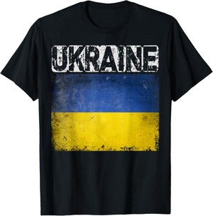 Vintage Ukraine | Ukrainian Flag Pride Gift T-Shirt - T-Shirt | Black