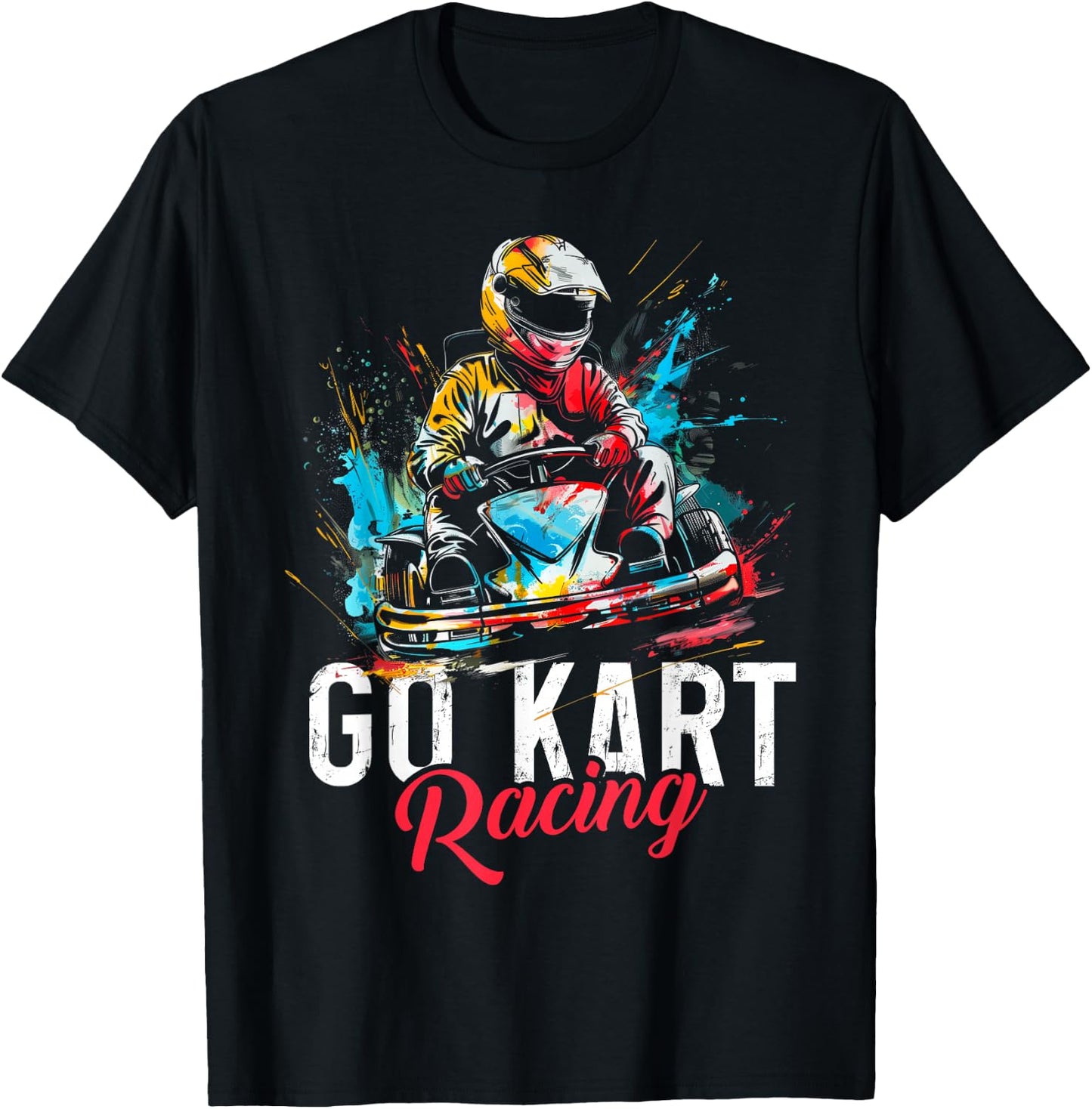 Go Kart Racing Boys Kids Racer T-Shirt - T-Shirt | Black