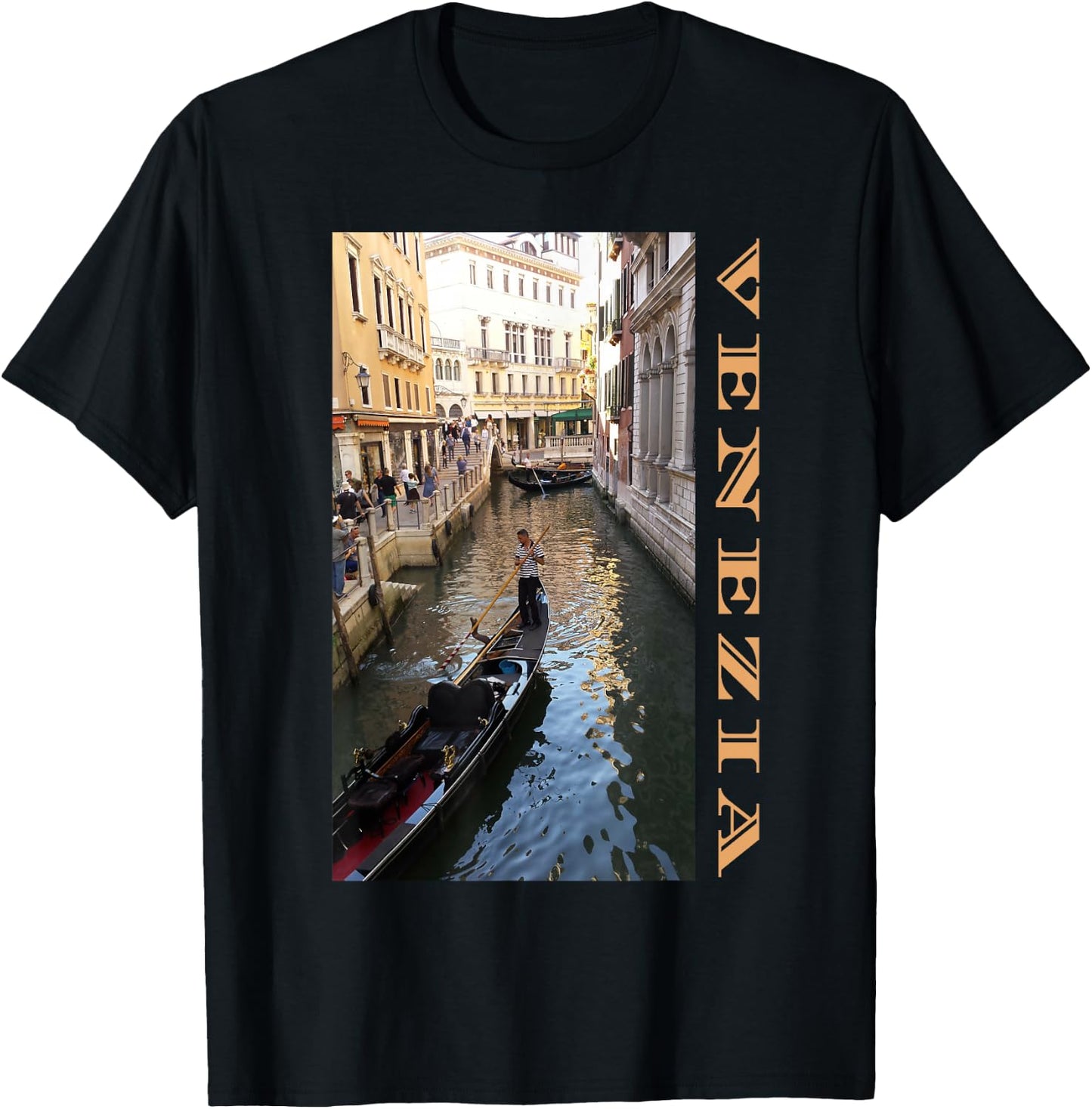 Venezia Venice Italy Canals Gondolas City Travel Souvenir T-Shirt - T-Shirt | Black